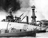 USS Maryland and USS Oklahoma after the attack on Pearl Harbor