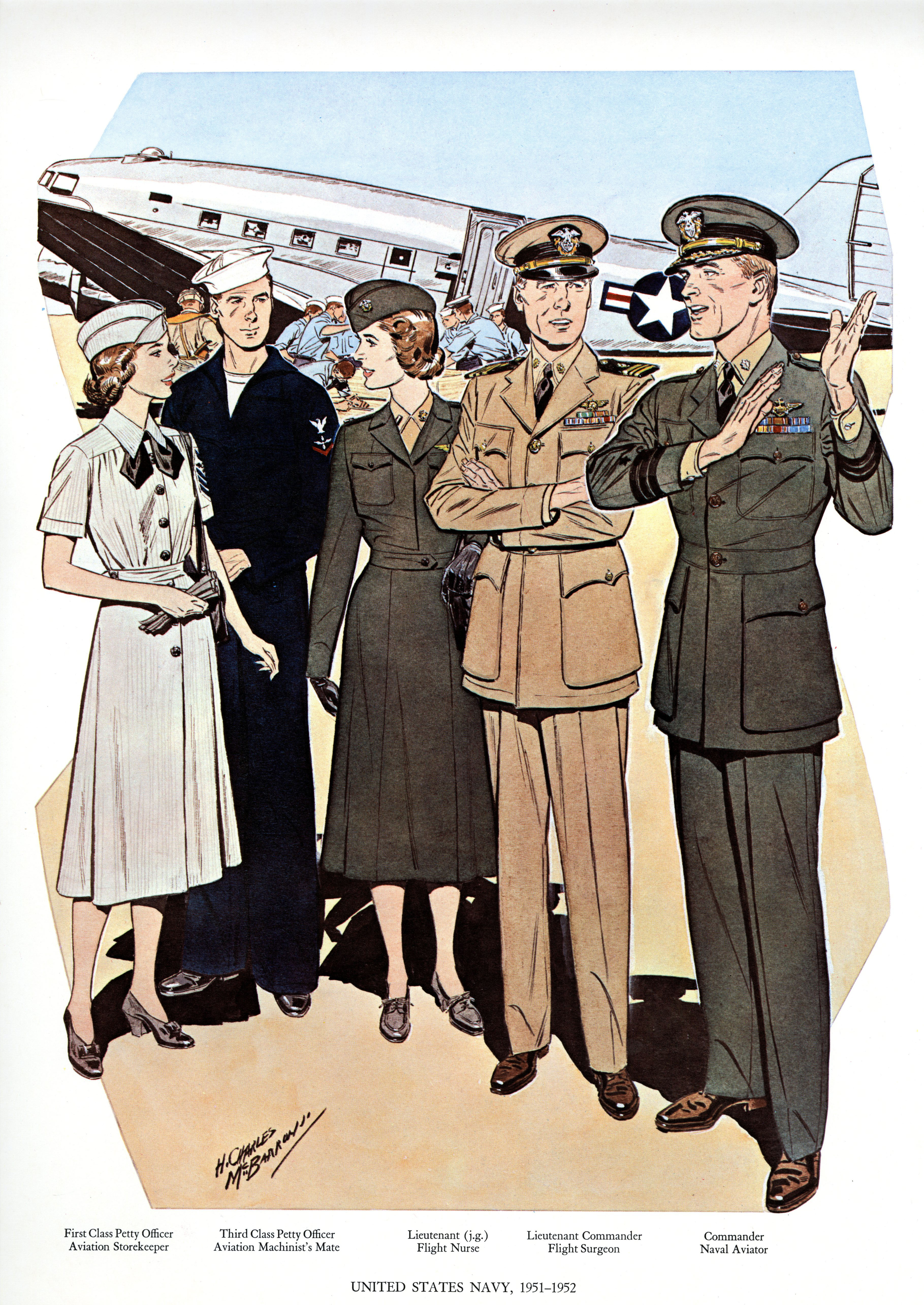 Caducado enfermero Seguir Uniforms of the U.S. Navy 1951-1952