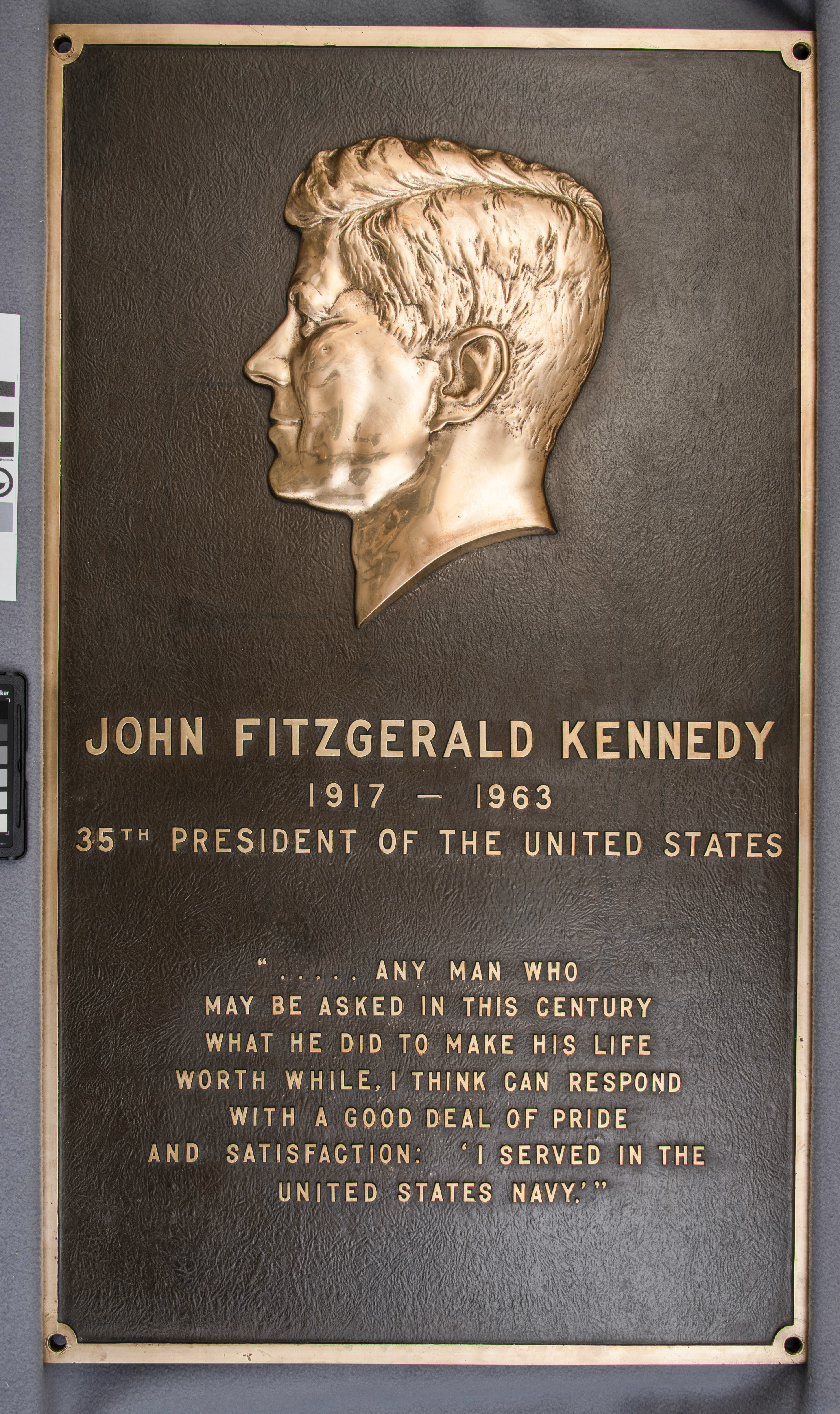 Memorial Plaque from USS John F. Kennedy