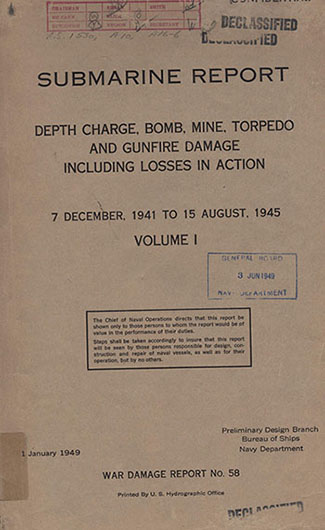 Submarine Report Vol 1 War Damage Report No 58