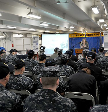 Military personnel in a classroom setting