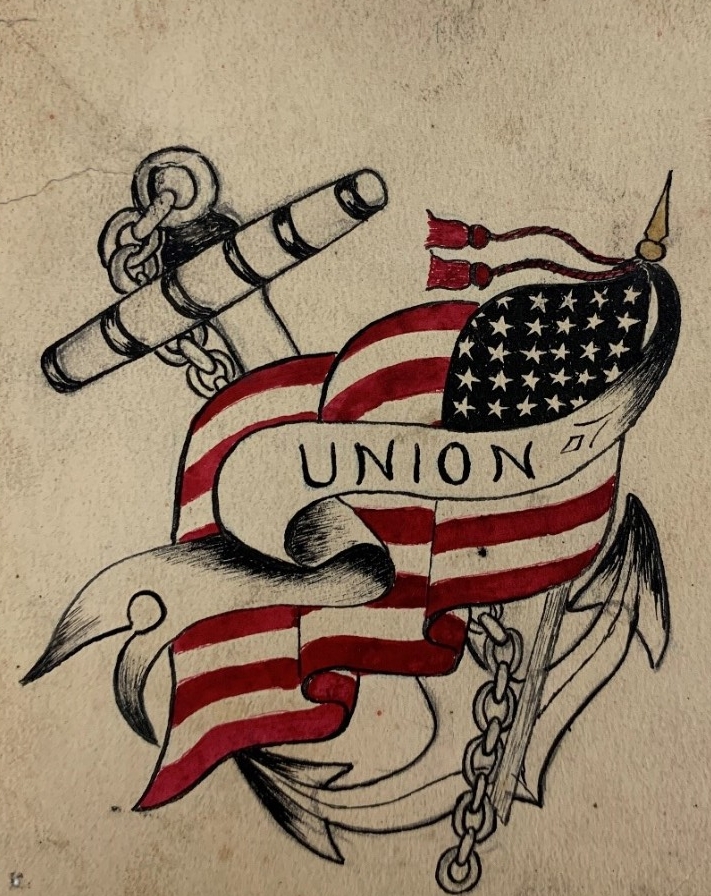 Scan of American Flag Tattoo Flashart
