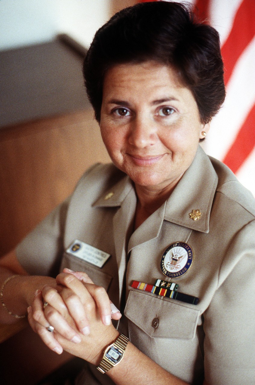 Captain Kathlene Conres was the Navy's highest-ranking female Hispanic line officer on active duty in 2002