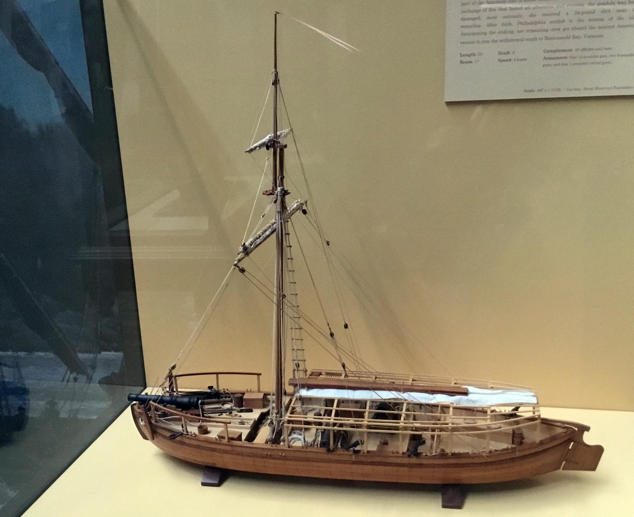 NMUSN:  American Revolution:  Continental Navy gondola Philadelphia