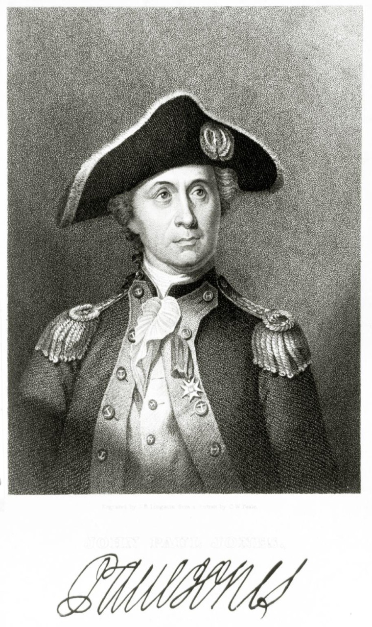 LC-USZ62-288:  John Paul Jones.  Engraved by James B. Longacre, 1836.   Courtesy of the Library of Congress.   