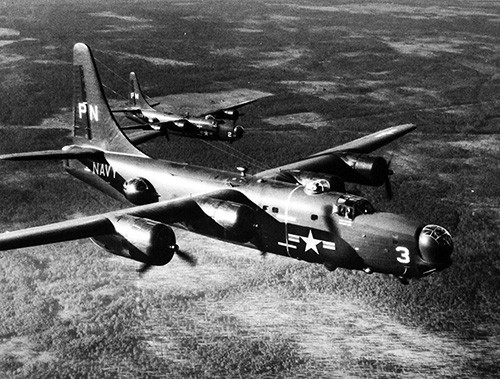 80-G-484591:   P4Y-2s in action, November 7, 1952.   Courtesy of the National Archives.   