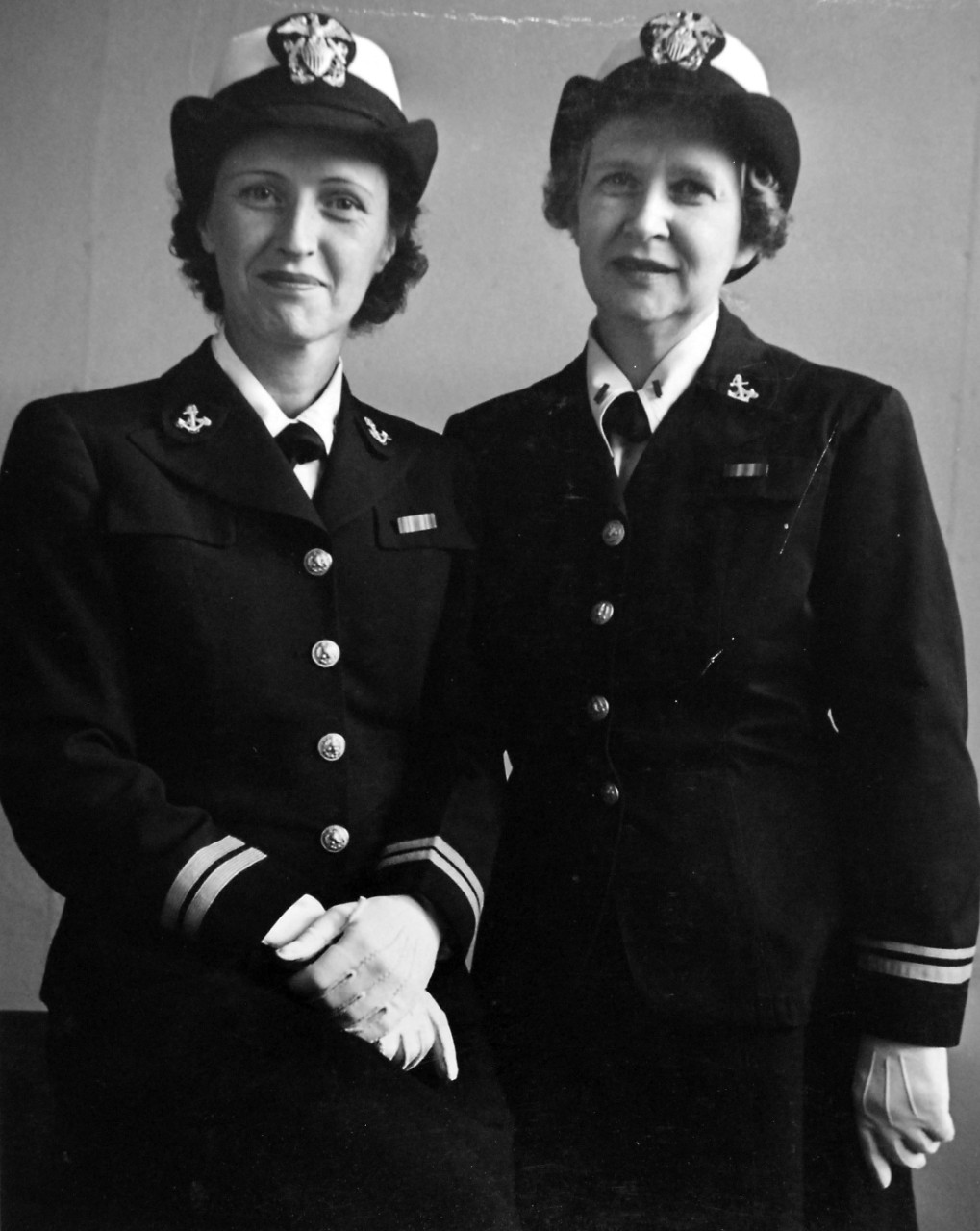 80-G-150865:  WAVES Naval Officers, September 1943.  Lieutenant Junior Grade Joy Bright Hancock, USNR, and Lieutenant Junior Grade Eunice Whyte, USNR, are the only WAVES entitled to wear the Victory Medal of World War I.  Both are assigned to duty in the Bureau of Aeronautics, Navy Department, Washington, D.C.  They served as Yeomanettes in the last war.   Released September 16, 1943.   U.S. Navy Photograph, now in the collections of the National Archives.   