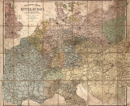 G6031.P3.1896.M8:  Map of Western Europe, 1857.  Drawn by Henry Muller.   Courtesy of the Library of Congress, Geography and Map Division