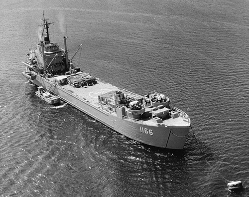 K-78101:  USS Washtenaw County (LST-1166), moored in Subic Bay, Philippines, October 4, 1969.   U.S. Navy Photographs, now in the collection of the National Archives.  