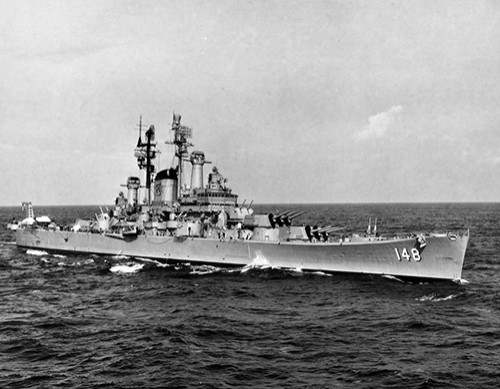 NH 106502:  USS Newport News (CA-148), February 1, 1960.   NHHC Photograph Collection.