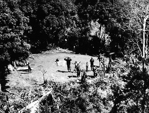 330-PSA-243-63 (USN 711379):  Isolated by Hurricane Flora, Haitians, wave at a rescue helicopter from Anti-submarine Squadron 11.  Photograph release October 25, 1963.  Official U.S. Navy Photograph, now in the collections of the National Archives.   