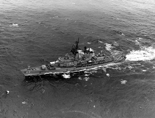 USN 1172014:  USS Dahlgren (DDG-43) underway in the Atlantic, February 3, 1978.   Official U.S. Navy Photograph, now in the collections of the National Archives.   