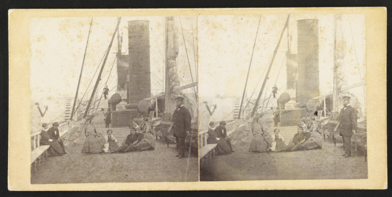 LC-DIG-stereo-1s04473:   USS Constitution, 1861.    Constitution used as a training ship for the Naval Academy at Annapolis, Maryland, during the Civil War.    Stereograph photograph.  Courtesy of the Library of Congress.   