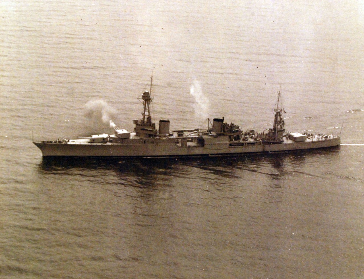 <p>80-CF-21337-4: USS Houston (CA 30), firing near Chefoo, China, June 27, 1931. U.S. Navy Photograph, now in the collections of the National Archives. (2015/6/16).</p>
