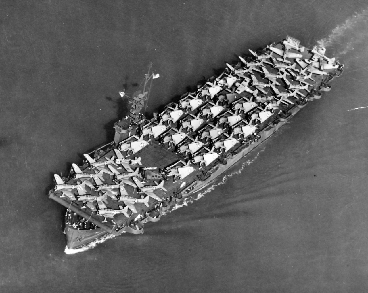 80-G-82901:  USS Liscome Bay (CVE-56), September 20, 1943.  Note the SBD’s and TBF’s spotted on the flight deck.  Official U.S. Navy Photograph, now in the collections of the National Archives.   (2018/02/28).  