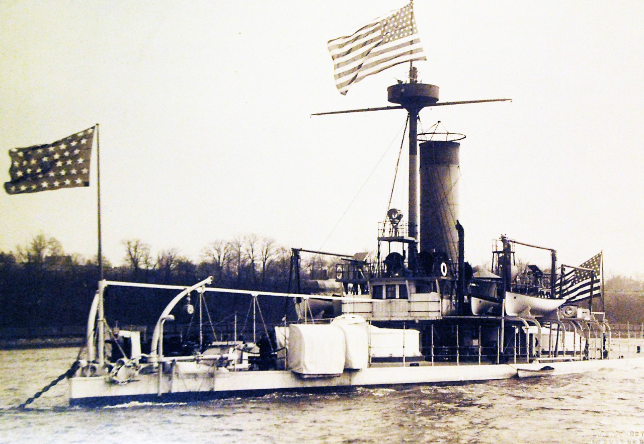 LC-Lot-3370-24:  USS Miantonomoh (Monitor #5), 1893.   U.S. Navy Amphitrite class monitor.  Photographed by J.S. Johnston, 1893.  Courtesy of the Library of Congress.  (2016/05/19).