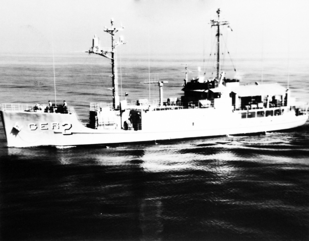 428-GX-USN-1129208:  USS Pueblo (AGER-2), 1967.    The environmental research ship underway off the coast of San Diego, California.  Photographed by PHCS J.M. Larh, October 19, 1967.  Official U.S. Navy Photograph, now in the collections of the National Archives.  Image is also held in the NHHC Photograph Collection.   (2015/05/23).   