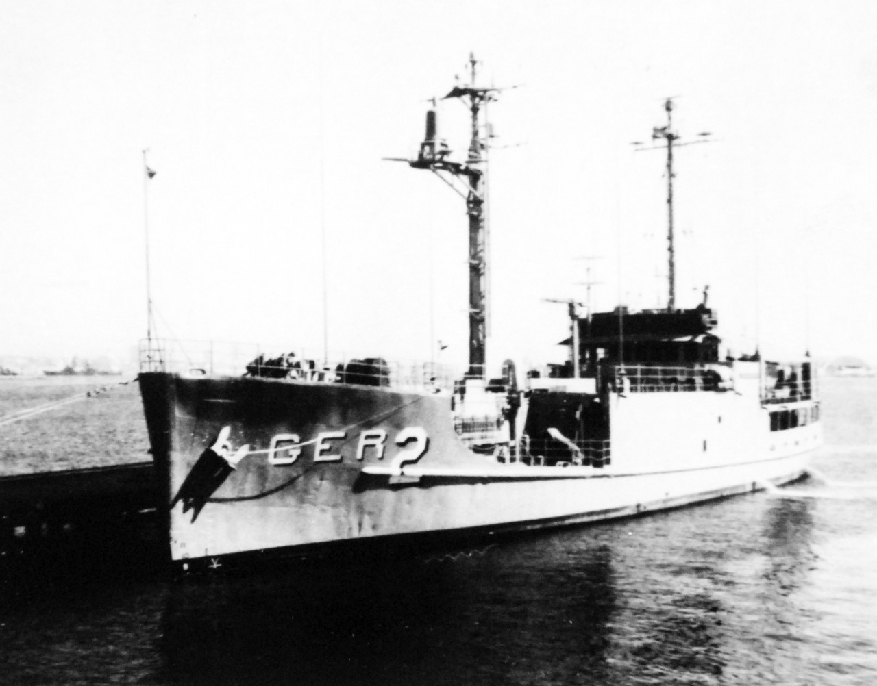 428-GX-USN-1129268:  USS Pueblo (AGER-2),  1968.  The environmental research ship underway.  Photographed received January 1968.  Official U.S. Navy Photograph, now in the collections of the National Archives.  (2015/05/23).   