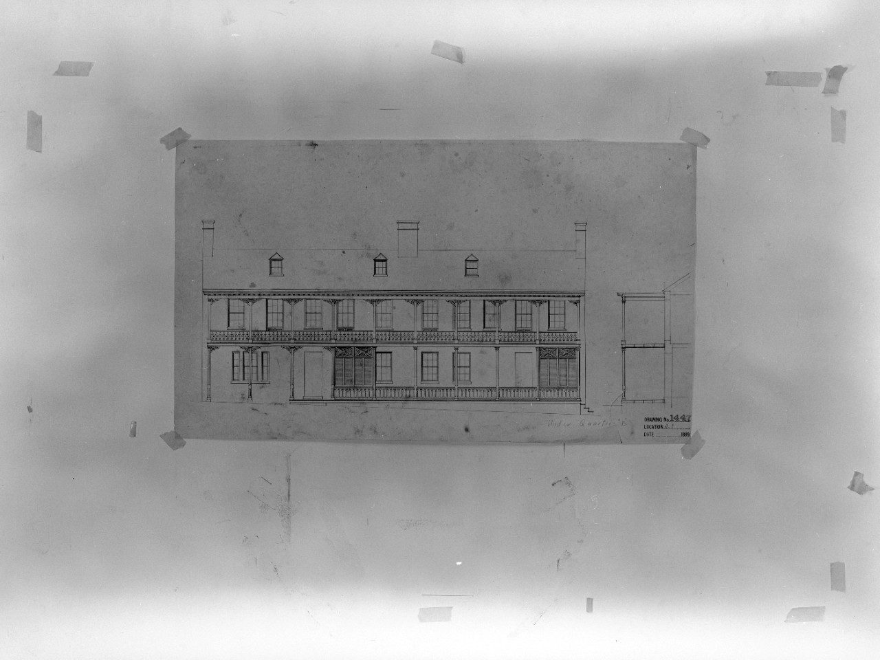 HABS-DC-WASH-74-B-4:   Photocopy of original drawing on file of Quarters B, Washington Navy Yard.   This plan is located at Naval Station Public Works Department, Washington Navy Yard, Washington, D.C.   Historic American Buildings Survey.   Courtesy of the Library of Congress.  