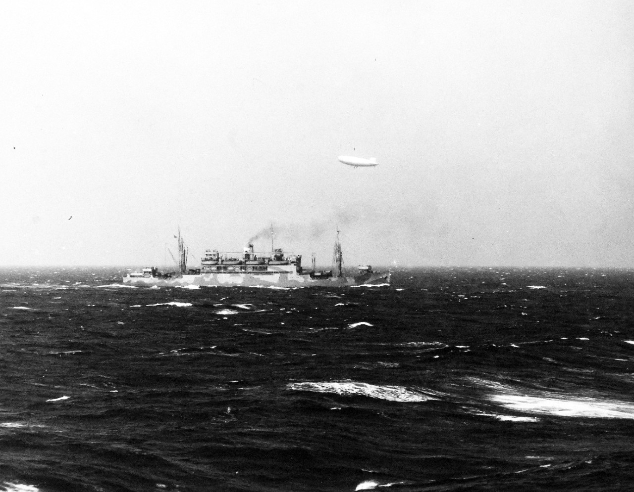 <p>80-G-2190: North Atlantic Convoy. USS McCawley (APA 4), starboard view, along with ships in a North Atlantic Convoy, probably February 1942.&nbsp;</p>
