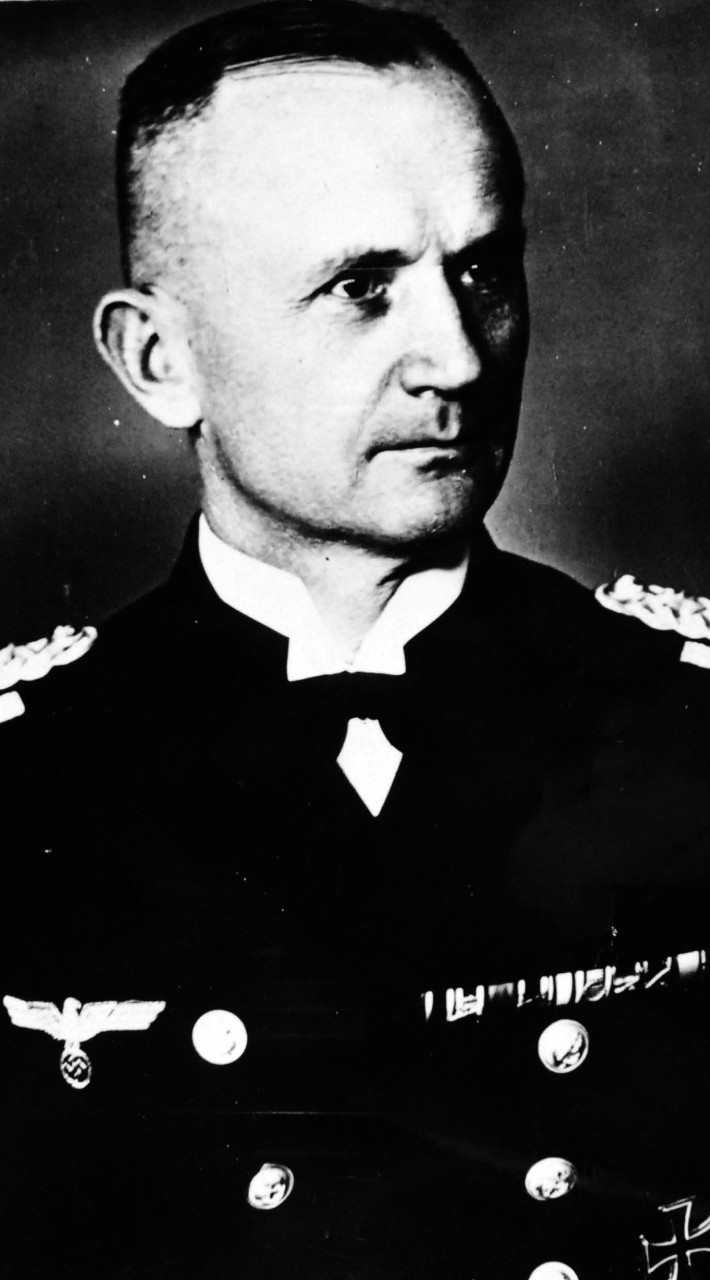 208-PU-52-P-2: Surrender of Germany,  May 1945. Hitler’s Successor.  Succeeding Adolf Hitler is Grand Admiral Karl Doenitz, Commander of the German Navy.  Doenitz, himself, announced the death of Hitler, and said that the Fuehrer had appointed him to lead the German nation, May 1, 1945.   Office of War Information Photograph, now in the collections of the National Archives.  (2017/05/02). 
