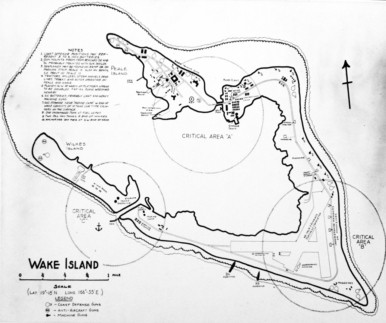 80-G-466235:   Wake Island, February 1942.   Diagram.        Official U.S. Navy Photograph, now in the collections of the National Archives.  (2018/03/14).  