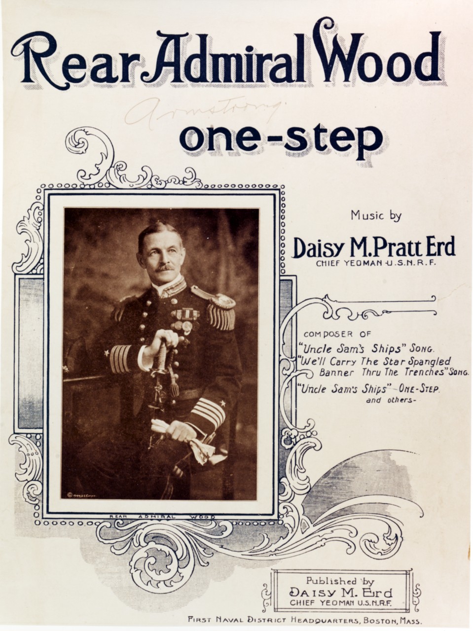 Rear Admiral Wood One-Step.   Music by Daisy M. Pratt Erd.  NHHC Photograph Collection, NH 94773-KN. 