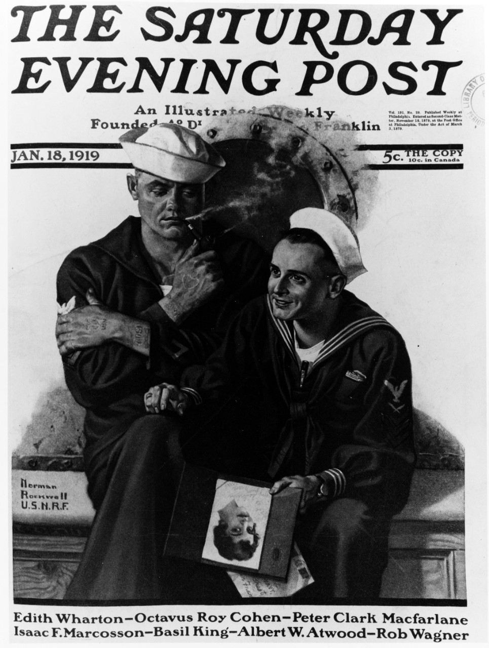 The Saturday Evening Post Cover, January 18, 1919.   NHHC Photograph Collection, NH 78620-KN. 