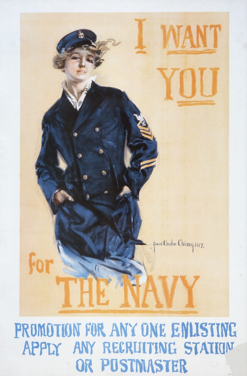 Howard Chandler Christy, 1918.   “I Want You For The Navy” 