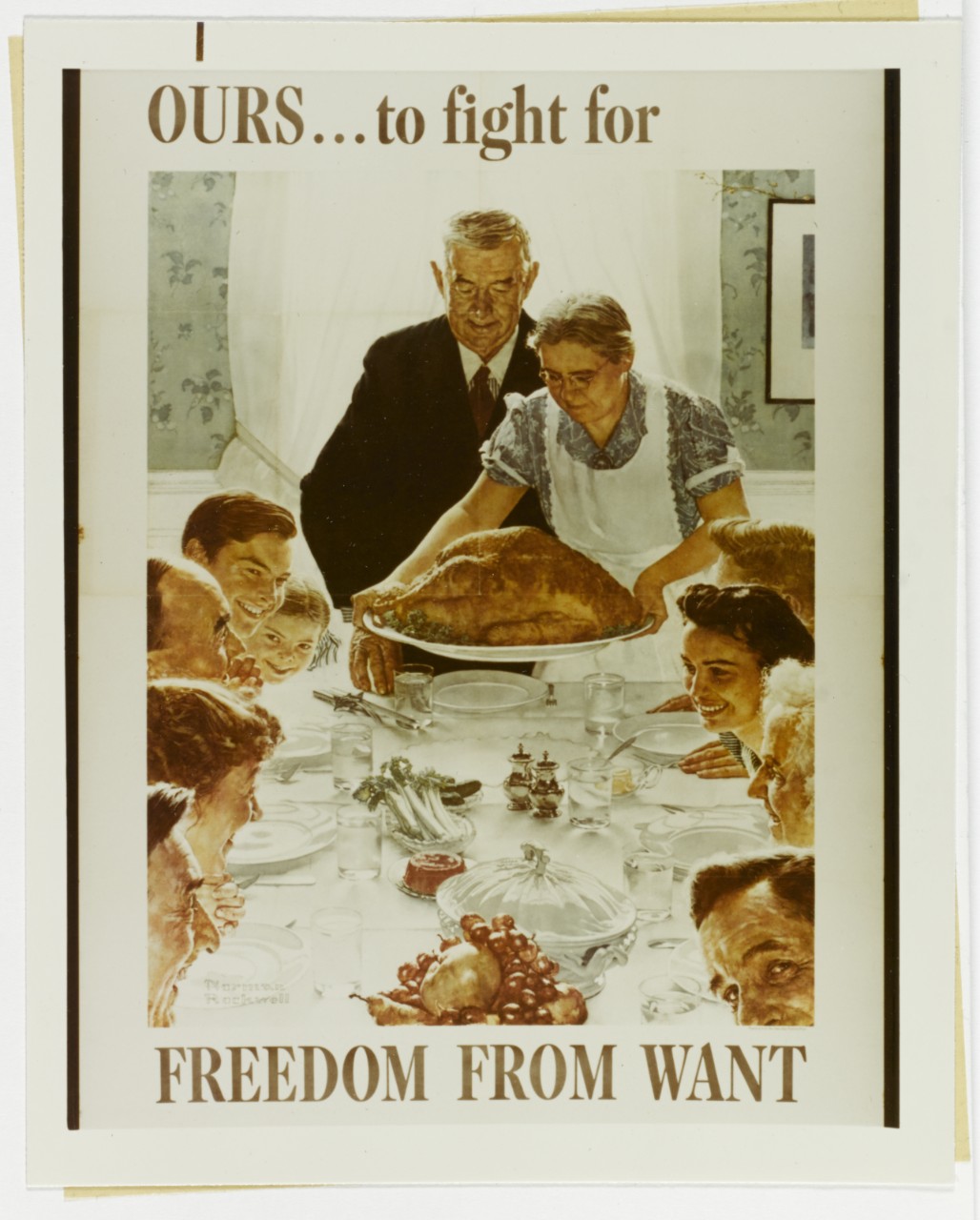 Norman Rockwell, circa WWII.   “Ours To Fight For Freedom From Want”.   