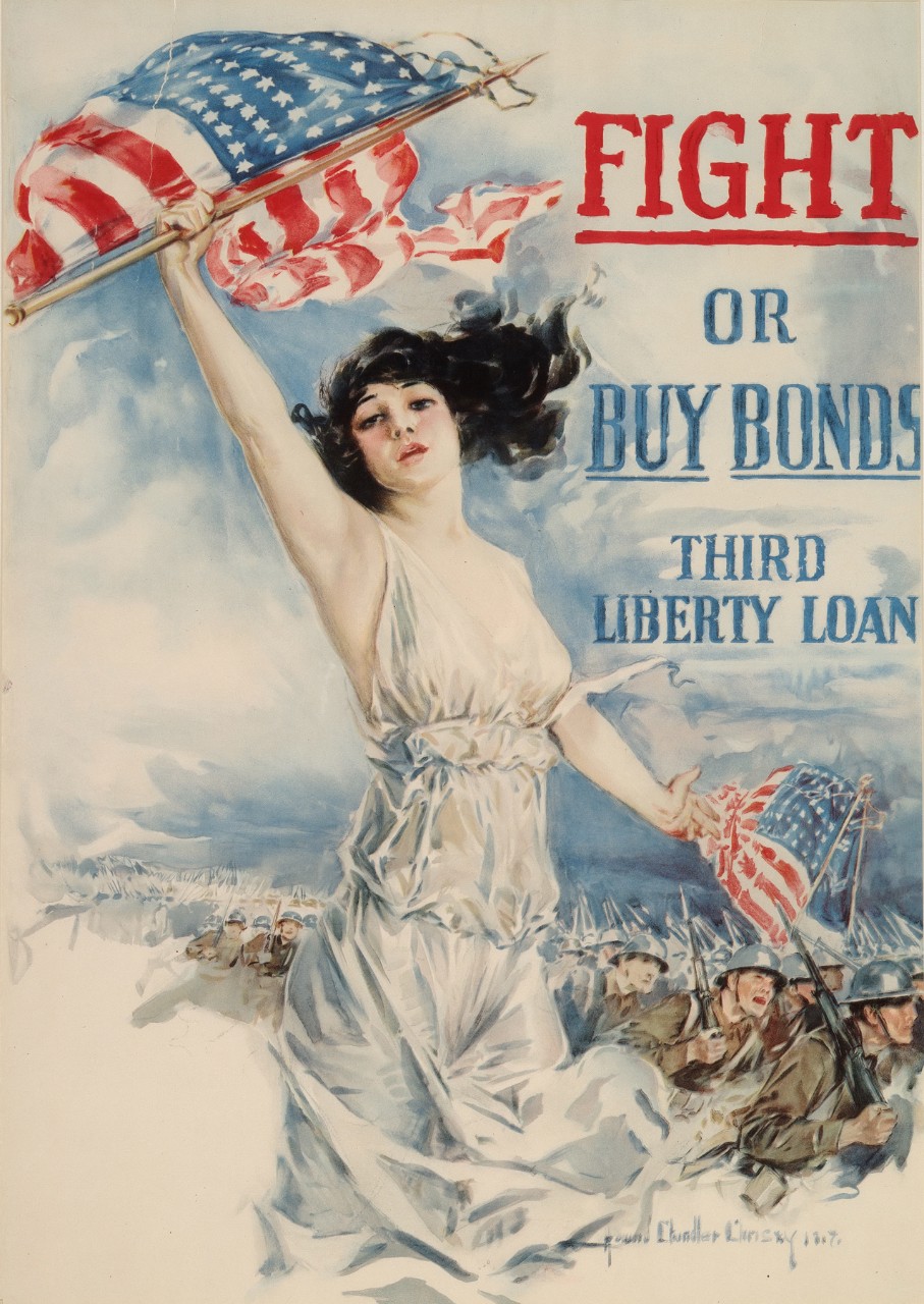 Howard Chandler Christy, 1918.   “Fight Or Buy Bonds – Third Liberty Loan” 