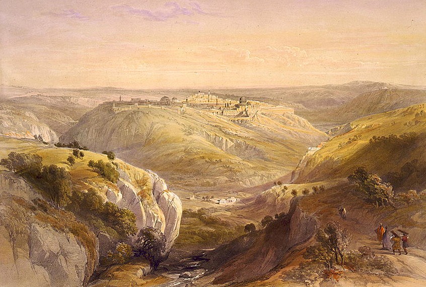 Jerusalem from the South, April 12th, 1839 By David Roberts  Courtesy of the Library of Congress, LC-USZC4-3431