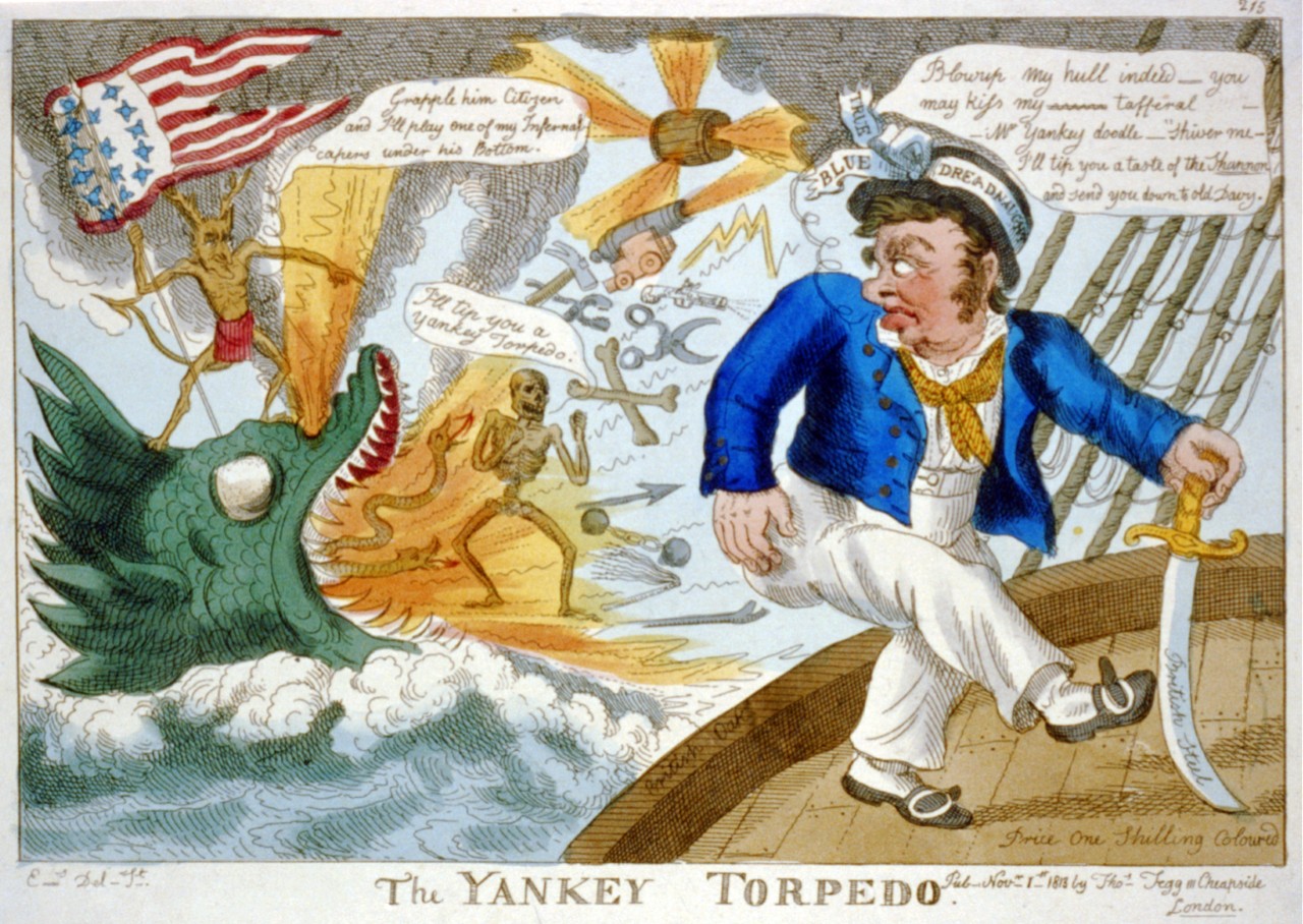 The Yankey Torpedo  Courtesy of the Library of Congress, LC-USZC2-604 Color 1813 