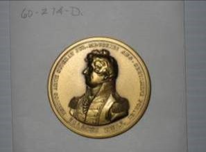 Isaac Hull Medal - Obverse.  Accession #: 60-274-D1.