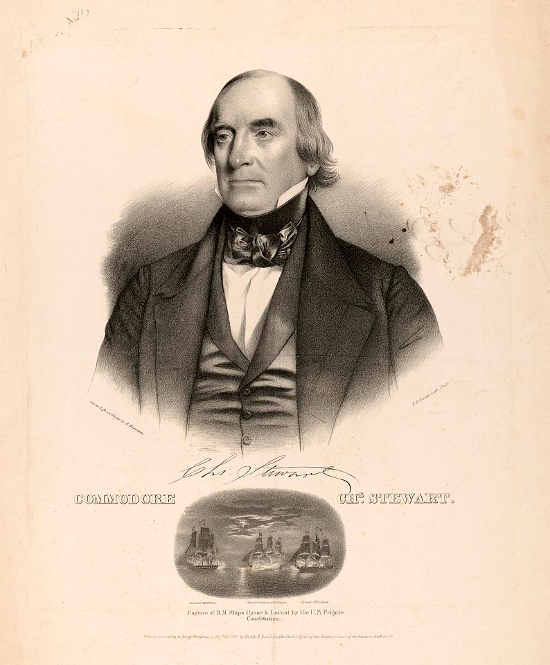 Commodore Charles Stewart, Lithograph, circa 1841.  Courtesy of the Library of Congress, LC-USZ62-134198.