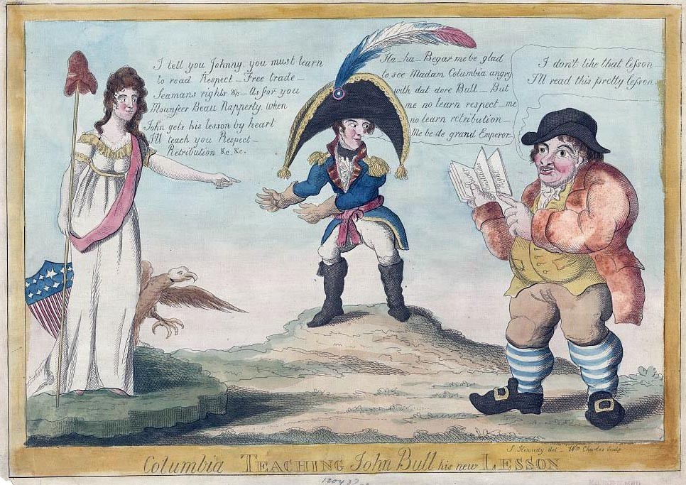 Columbia teaching John Bull new Lesson.   Courtesy of the Library of Congress, LC-USZC4-5643