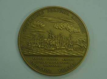 Thomas Macdonough Treasury Medal, Reverse.  Accession # 60-274-M1.