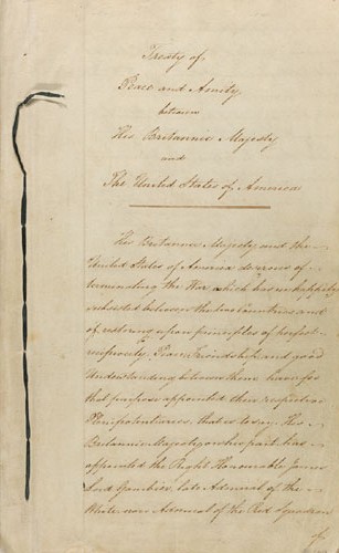 First page of the Treaty of Ghent.    U.S. National Archives.  