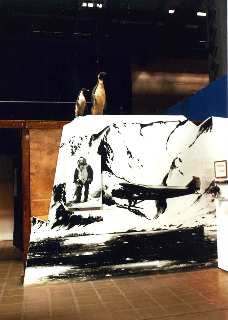 NMUSN-3319 (Color):    Polar Exhibit, 1990s.   Penguins shown on top of the exhibit.    National Museum of the U.S. Navy Photograph Collection.  