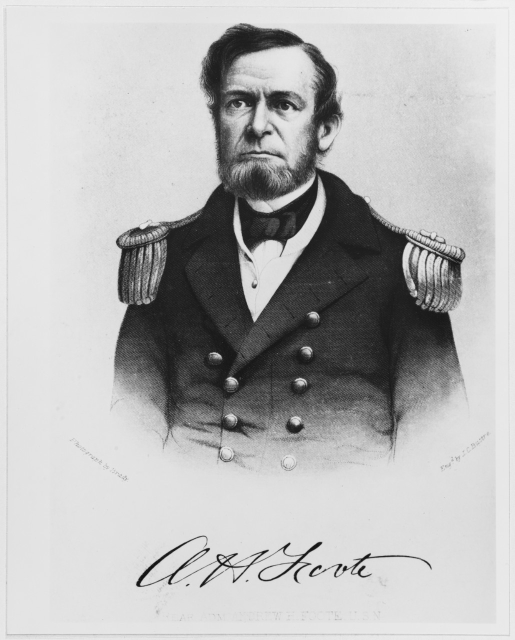 Rear Admiral Andrew H. Foote.  J.C. Buttre, engraver, Matthew Brady, photographer.   NHHC Photograph Collection, NH 49576