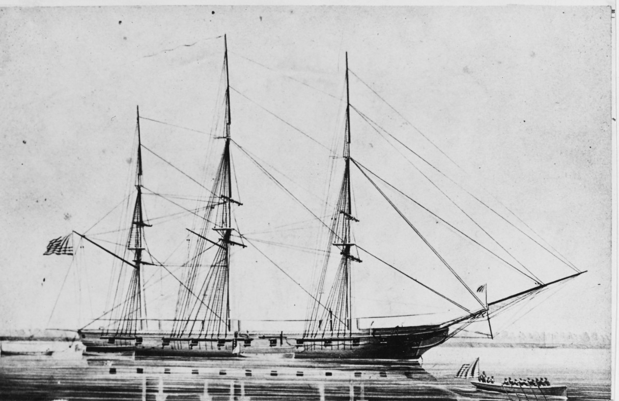 The sloop Portsmouth, 1843-1915, courtesy of the Philibrick Collection, Kittery, Maine.  NHHC Photograph Collection, NH 514.   