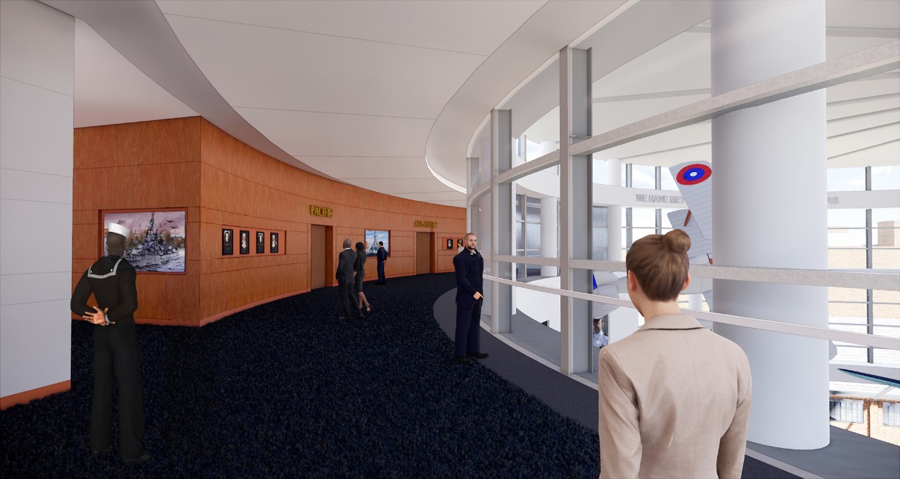 Interior rendering of the new National Museum of the U.S. Navy.