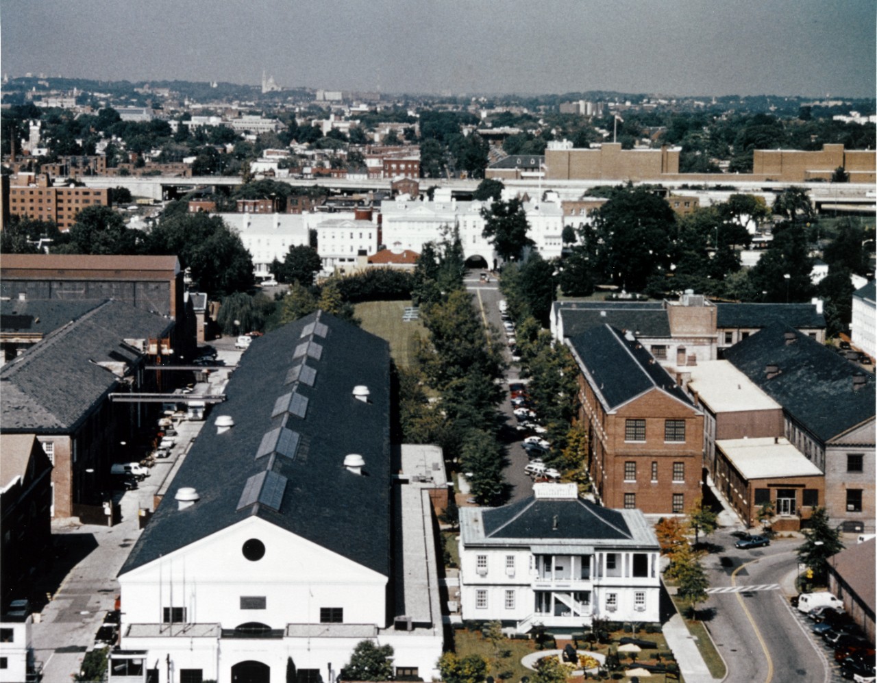 Washington Navy Yard, aerial, circa early 1990s.  Naval History and Heritage Command Photograph Collection, NH 97843-KN. 