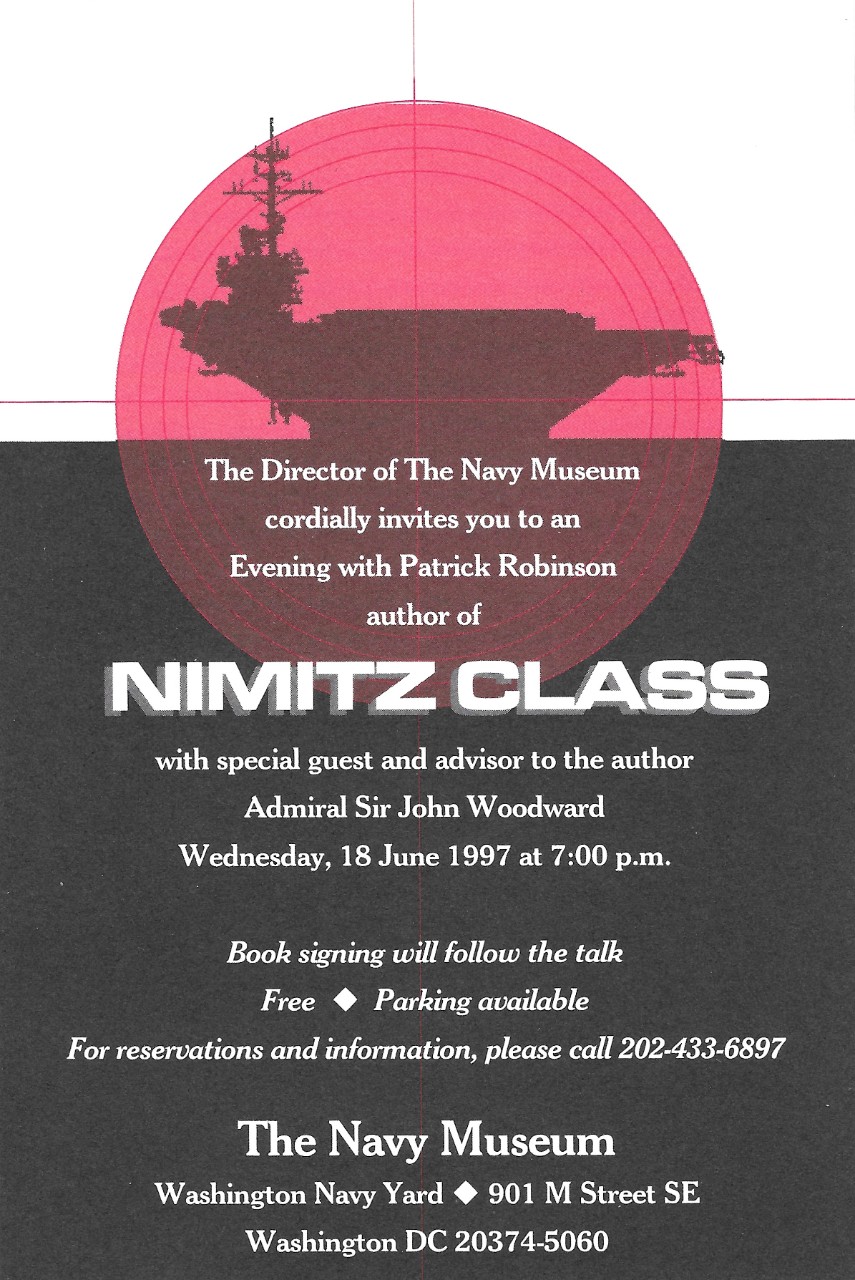 Event Card:  Patrick Robinson:  Nimitz Class book