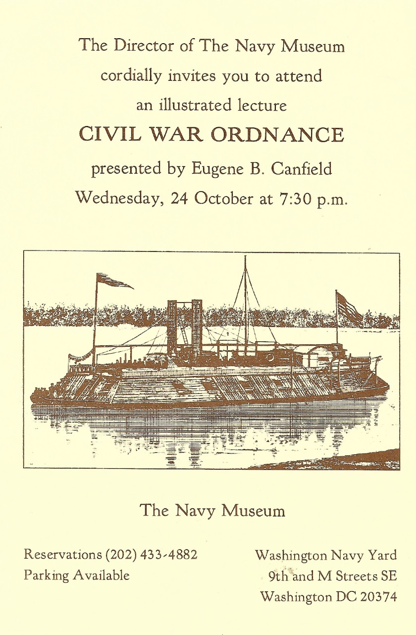 Event Card:  Eugene B. Canfield:  Civil War Ordnance