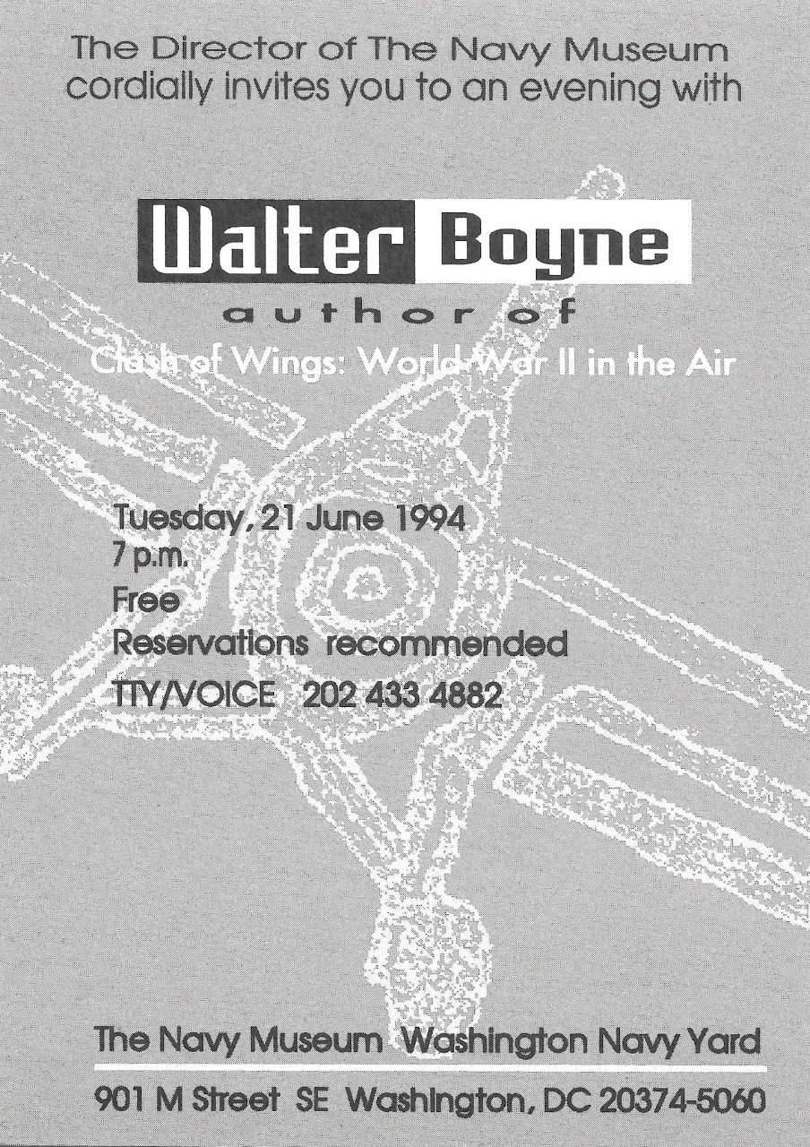 Event Card – Walter Boyne:  Clash of Wings:  World War II in the Air