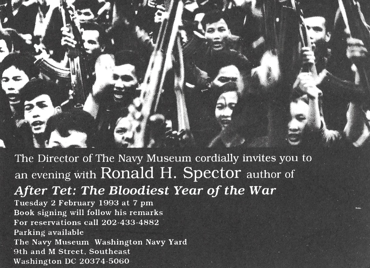 Event Card:   Ronald H. Spector:  After Tet:  The Bloodiest Year of the War