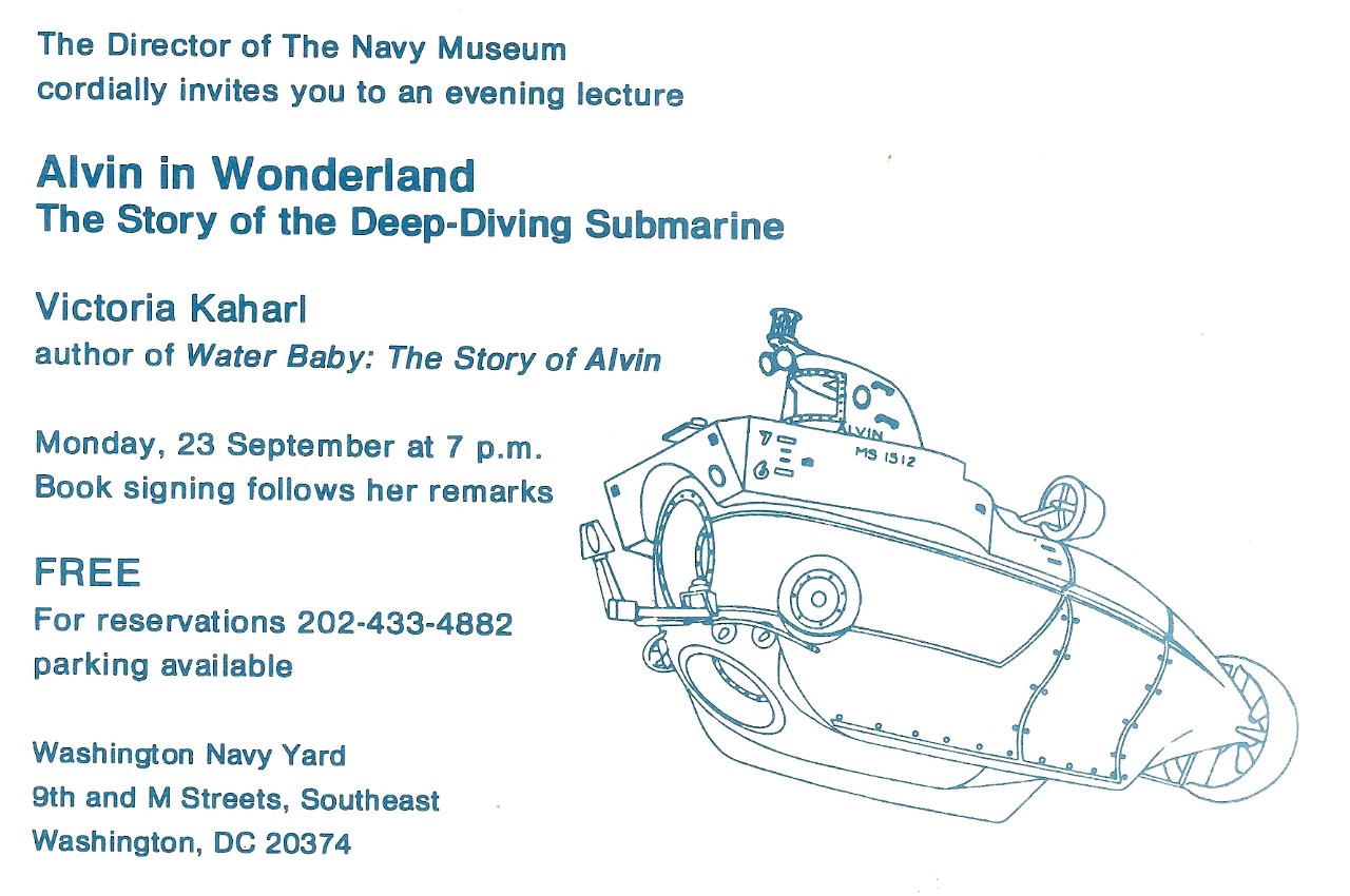 Event Card – Alvin in the Wonderland:  The Story of the Deep Diving Submarine