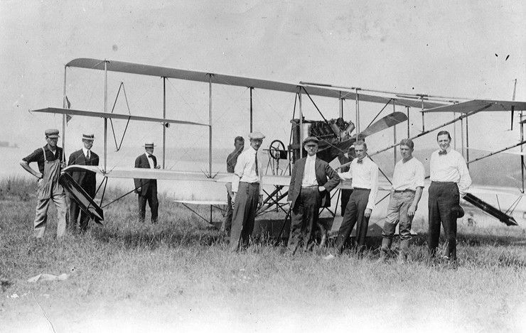 Photo of A-1 Triad with Navy and civiliam dignitaries at Hammondsport, New York