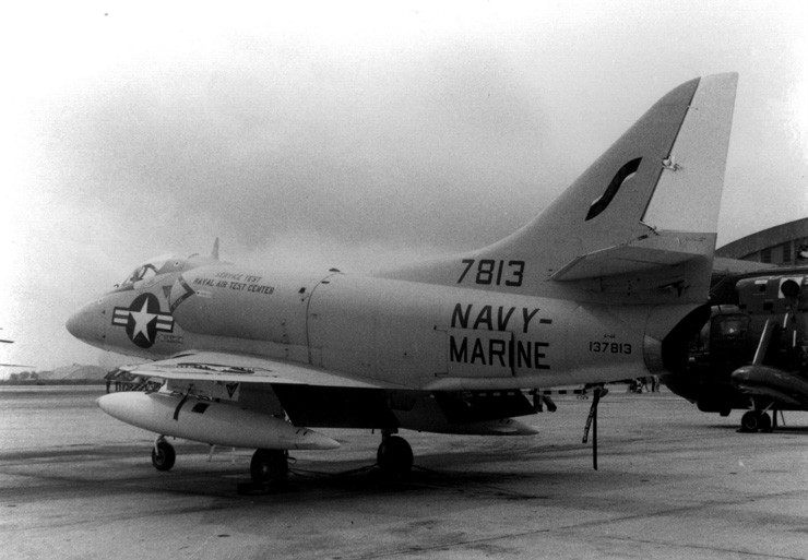 Photo of first production A-4 Skyhawk at Naval Air Station Patuxent River in Maryland